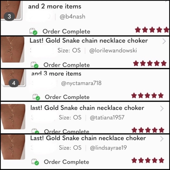 Last one! Best seller! 5 stars! Gold Snake chain necklace - Picture 3 of 5